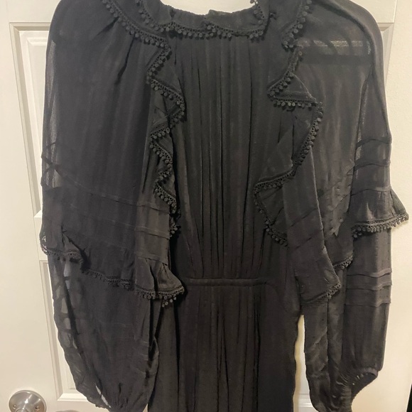 ISABEL MARANT ÉTOILE
Embroidered Trim Peasant Dress In Black - Picture 6 of 7